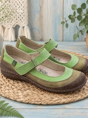 El Naturalista Green Leather Mary Jane Comfort Shoes EU 39 US 8.5